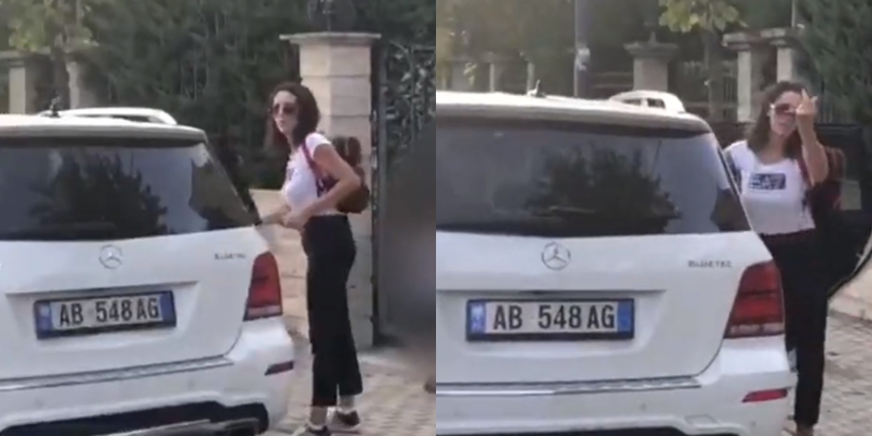 VIDEO/SPAK e kërkon të arrestuar. Gruaja e Adriatik Llallës iu ngre gishtin e mesit gazetarëve në prani të fëmijës